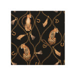 Leopards Golden Chains Fashion Pattern Wood Wall Art