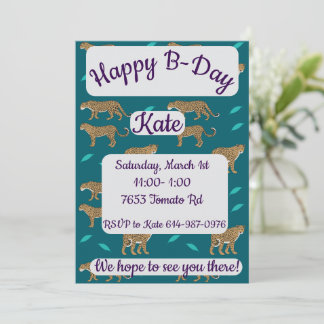 Leopards Happy Birthday Invitation