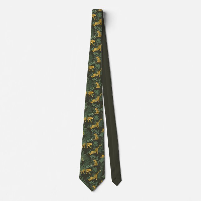 Leopards In Jungle  Neck Tie (Front)