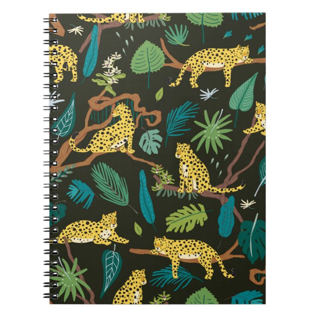 Leopards in Jungle: Vintage Wild Notebook (Front)
