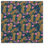 Leopards in the Jungle, Flowers &amp; Wild Animals Fabric