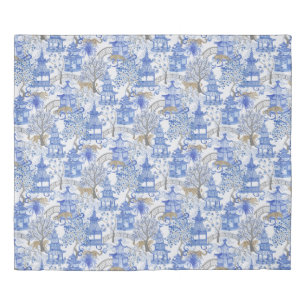 Leopards in the Pagoda Forest Duvet Cover