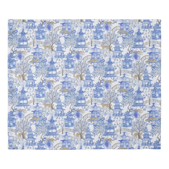 Leopards in the Pagoda Forest Duvet Cover (Front)