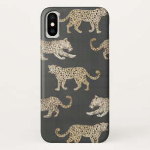 Leopards on dark ground iPhone XS case