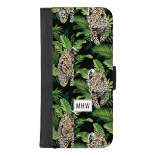 Leopards Pattern custom monogram phone wallets