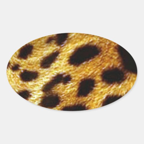 leopards skin print oval sticker