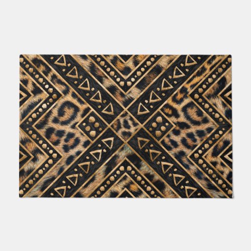 Leopart Fur with African Decor 2 Doormat