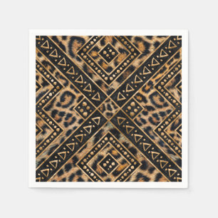 Leopart Fur with African Decor #2 Napkins