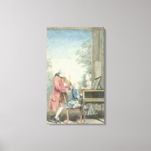 Leopold Mozart  and his Children Wolfgang Canvas Print