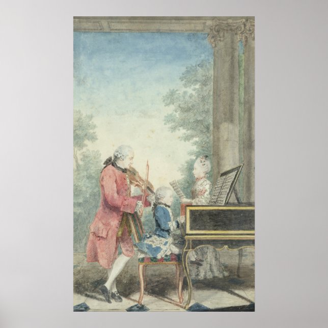 Leopold Mozart  and his Children Wolfgang Poster (Front)