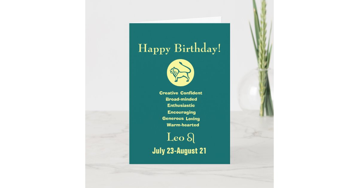 Leo S Birthday Horoscope Card Zazzle Com