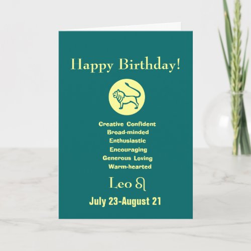 Leos Birthday horoscope Card