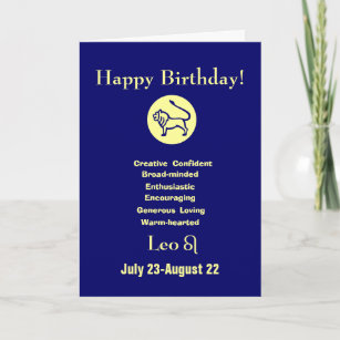 Leo S Birthday Horoscope Card Zazzle Com