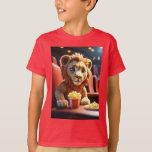 Leo&#39;s Cinema Adventure: The Tiny Lion&#39;s Big Screen T-Shirt