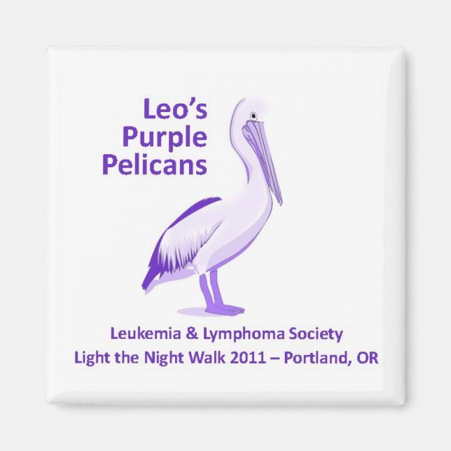 Leo's Purple Pelicans Magnet (Front)