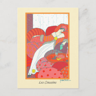 Lepape Fine Art Deco Fashion Les Coussins Postcard