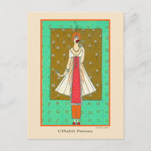 Lepape Vintage Art Deco Fashion L’Habit Persan Postcard