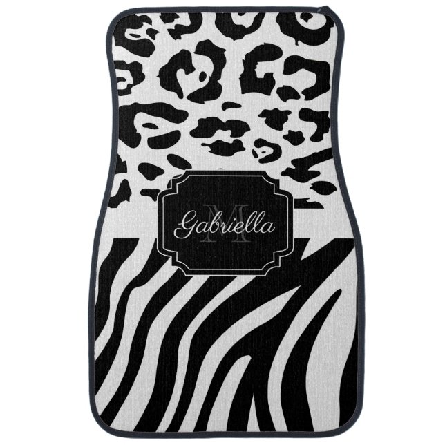 Lepard Print / Zebra Print Car Floor Mat (Front)