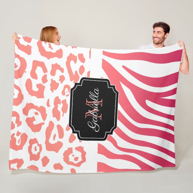 Lepard Print / Zebra Print Fleece Blanket (In Situ)
