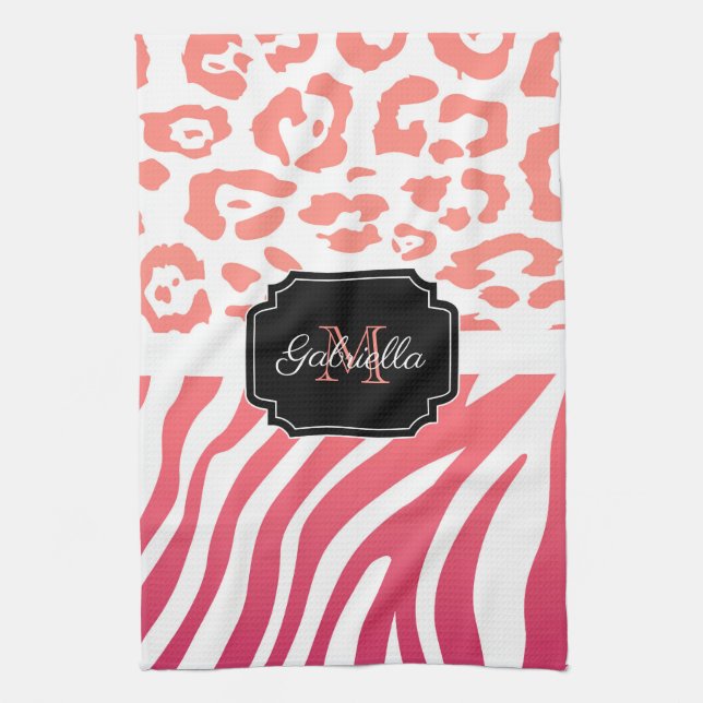 Lepard Print / Zebra Print Kitchen Towel (Vertical)