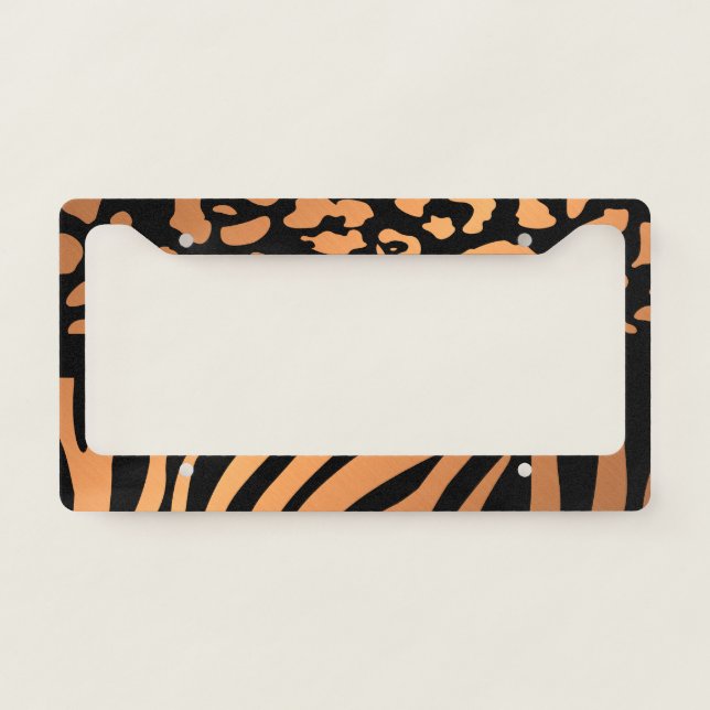 Lepard Print / Zebra Print License Plate Frame (Front)