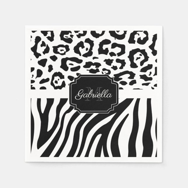 Lepard Print / Zebra Print Napkins (Front)