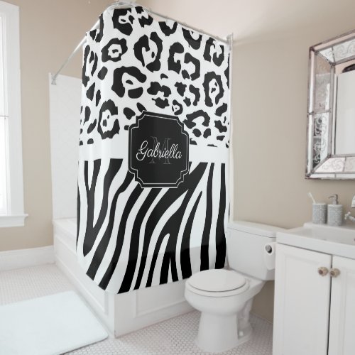 Lepard Print  Zebra Print Shower Curtain