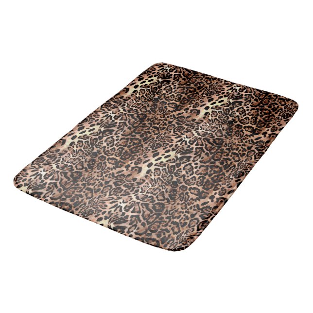 Lepoard Skin Print Bath Mat (Angled)