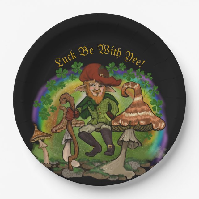 Leprachaun Luck be With Yee!~Throw Pillow Paper Plates (Front)