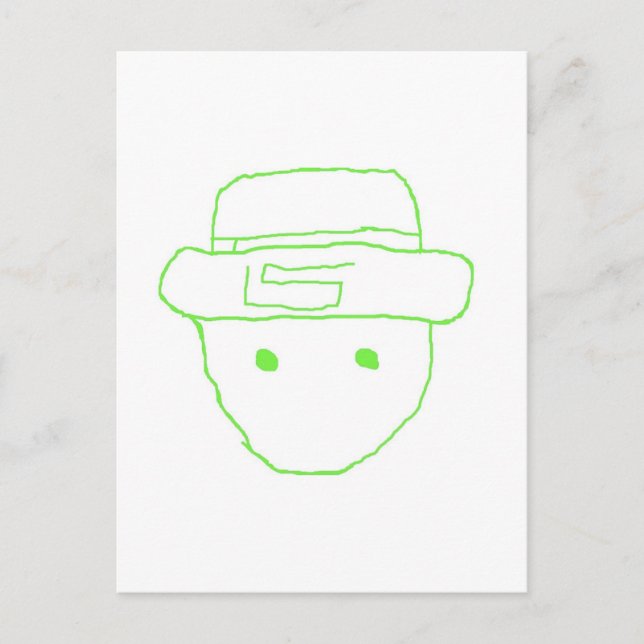 Leprechaun Amateur Sketch Postcard (Front)