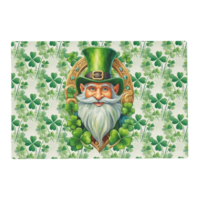 Leprechaun and Shamrock St Patrick's Day  Placemat (Front)