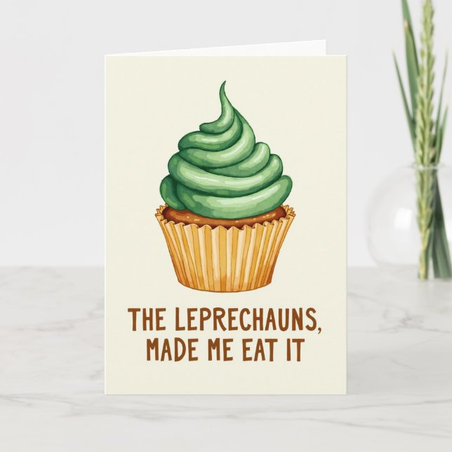Leprechaun Ate It Funny Treat Card (Front)