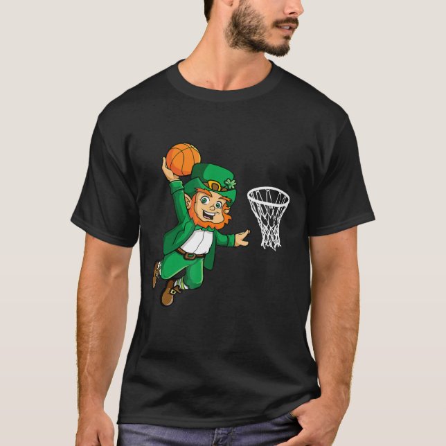 Leprechaun Basketball St Patricks Day gifts for T-Shirt (Front)