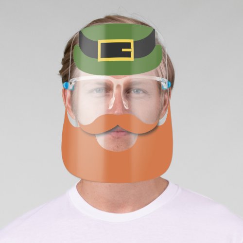 Leprechaun Beard Hat Irish St Patricks Day Face Shield