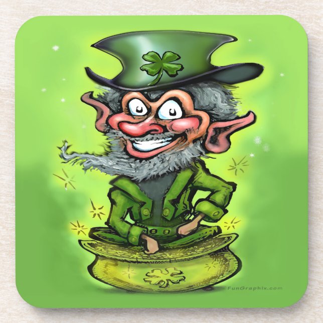 Leprechaun Beverage Coaster (Front)