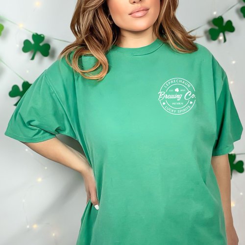 Leprechaun Brewing Co St Patricks Day Party Beer T_Shirt