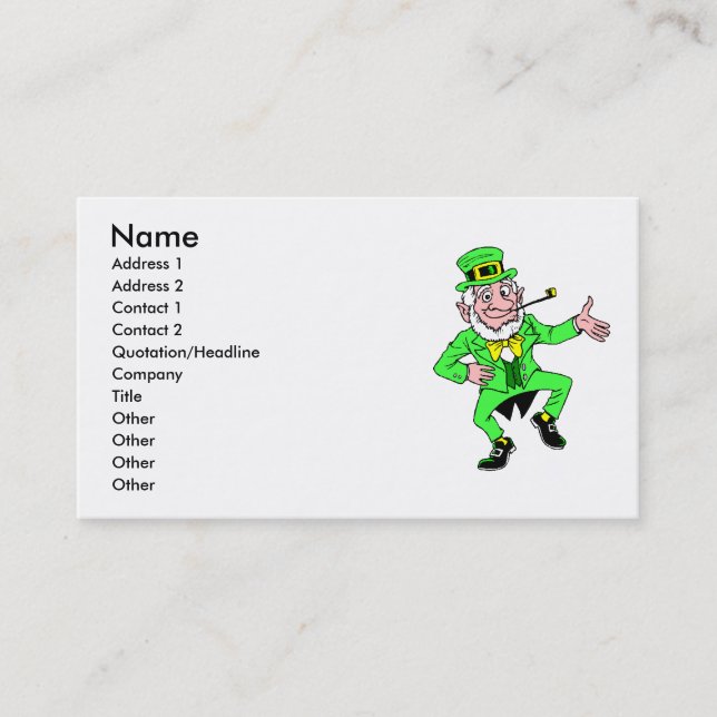 Leprechaun Business Card (Front)