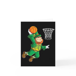 Leprechaun Bysketbyll Dunk St Patricks Day Boys Me Card