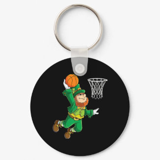 Leprechaun Bysketbyll Dunk St Patricks Day Boys Me Keychain