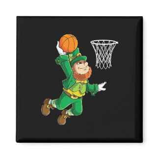 Leprechaun Bysketbyll Dunk St Patricks Day Boys Me Magnet