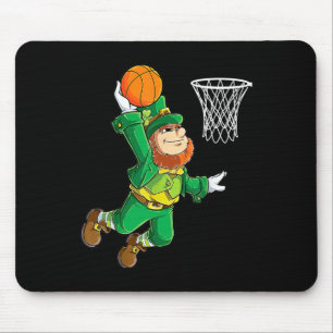 Leprechaun Bysketbyll Dunk St Patricks Day Boys Me Mouse Pad