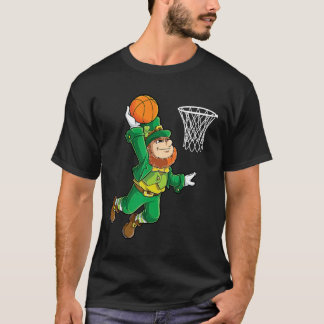 Leprechaun Bysketbyll Dunk St Patricks Day Boys Me T-Shirt