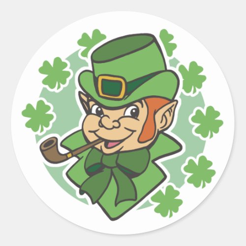 Leprechaun Cartoon St Patricks Day Classic Round Sticker