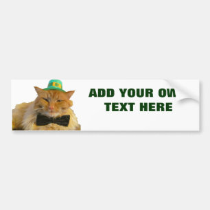 Leprechaun Cat with your text Bumper Sticker