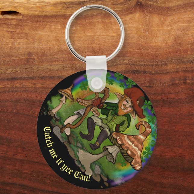 Leprechaun, Catch me if yee Can! Keychain (Back)