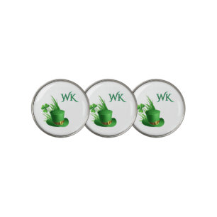 Leprechaun Clove Hat in Grass Mongram Golf Ball Marker
