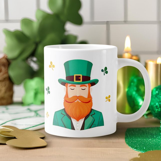 Leprechaun Clover Shamrock Patrick's Day Giant Coffee Mug (Creator Uploaded)