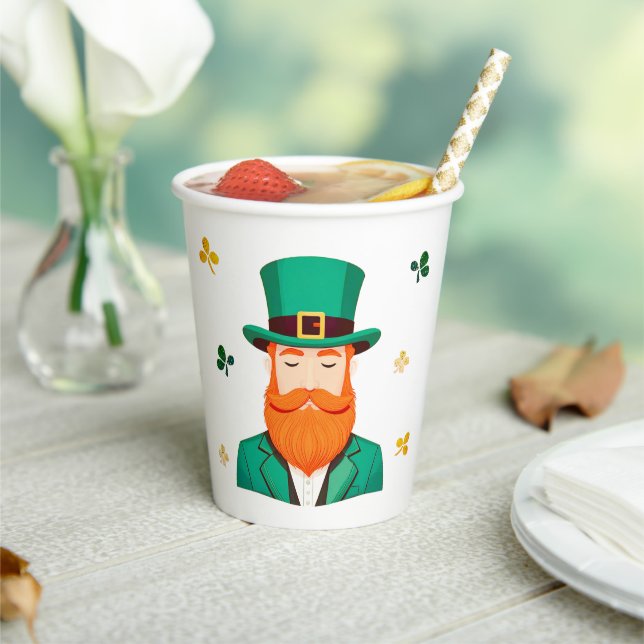 Leprechaun Clover Shamrock Patrick's Day Paper Cups (Insitu)
