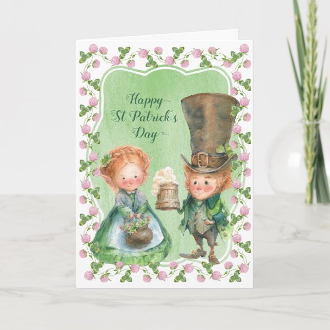 Leprechaun & Clover | St Patrick's Day Card (Front)