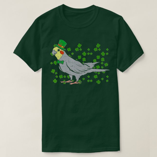 Leprechaun Cockatiel Bird Clover St Patricks Day A T-Shirt (Design Front)
